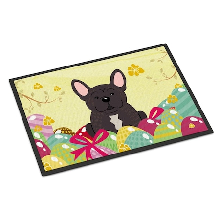 Carolines Treasures 18 x 27 in. Easter Eggs French Bulldog Brindle Indoor or Outdoor Mat BB6009MAT